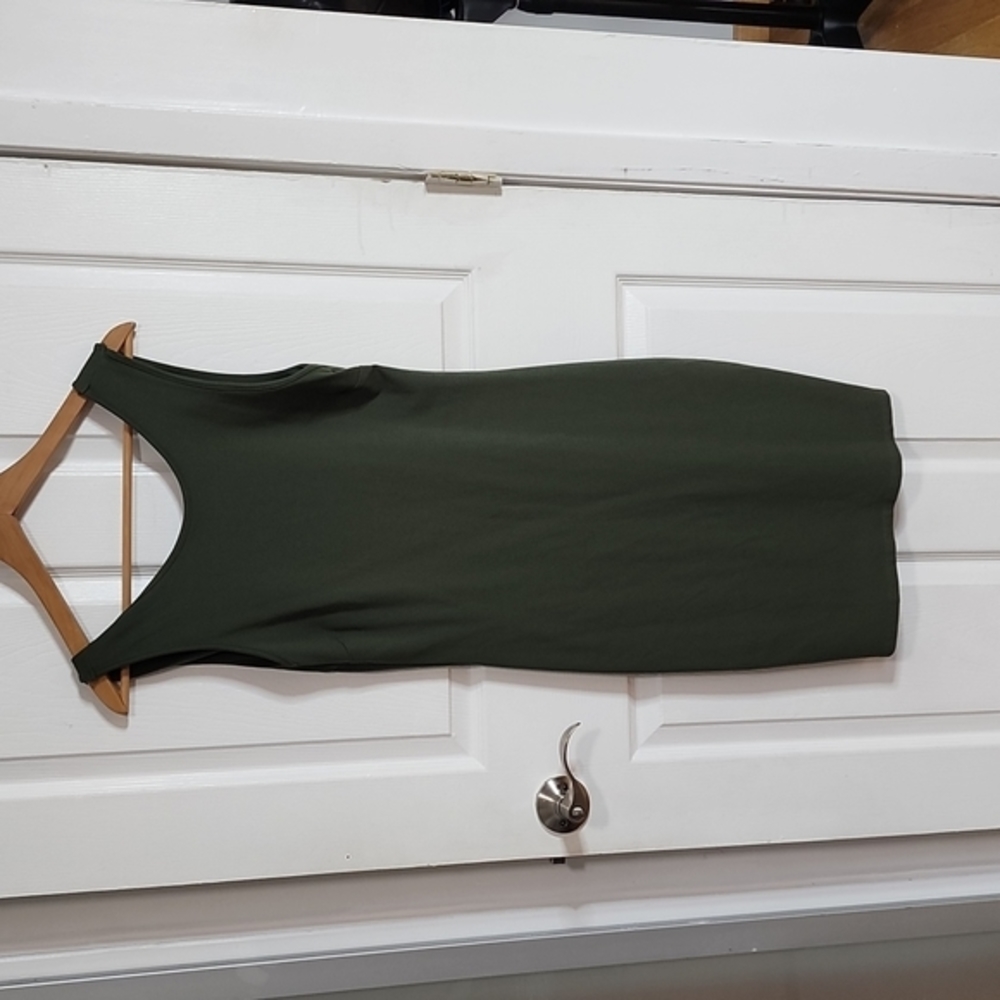 Olive Exposed back midi.
